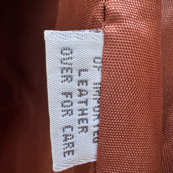 Vintage 70s Luxury Brown Genuine Leather Coat with Large Fur Collar Size XS - Picture 9 of 9